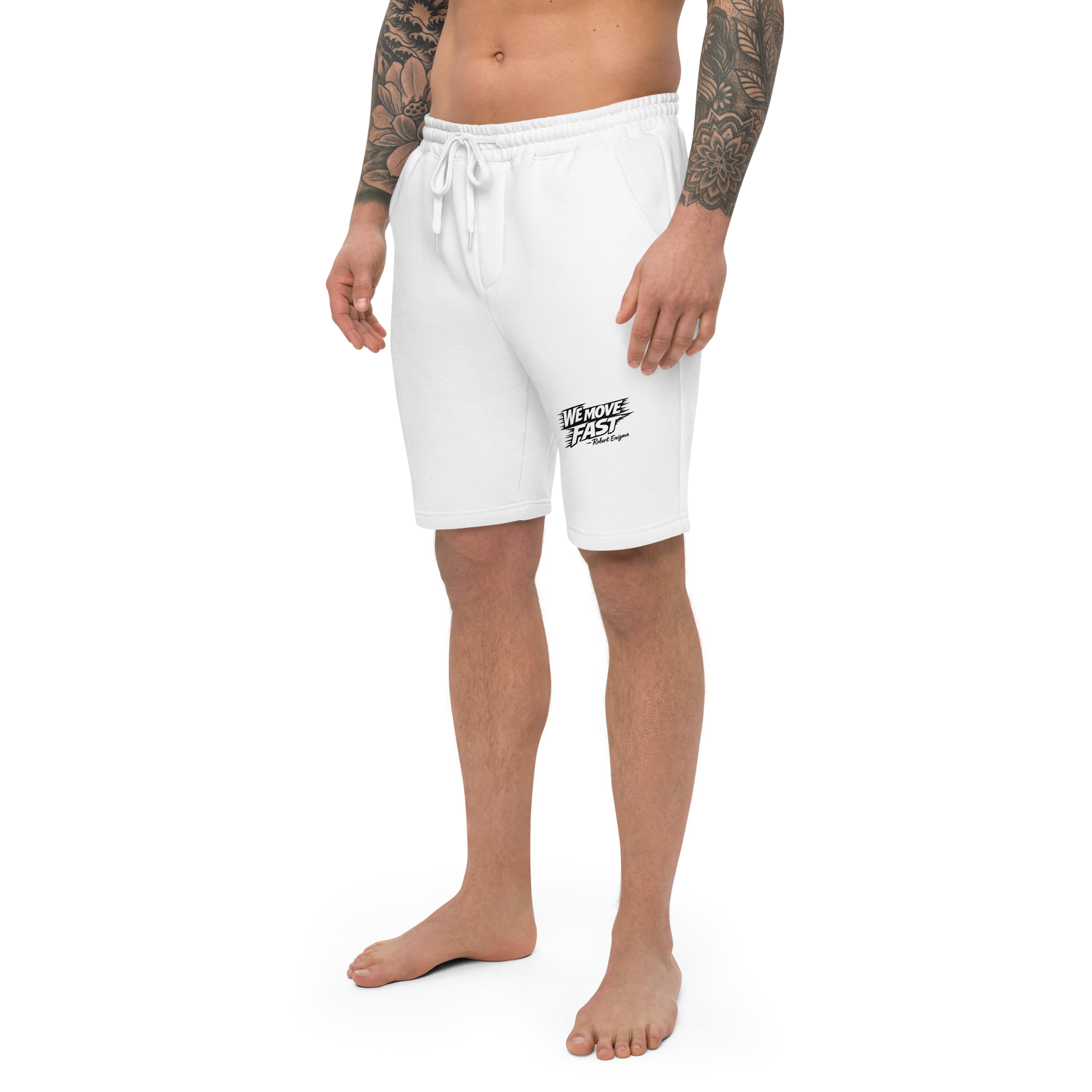 FLOATING HEADS™ WE MOVE FAST™ — ROBERT ENIGMA FLEECE SHORTS